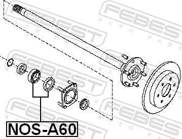 Febest NOS-A60 - Підшипник, приводний вал autozip.com.ua