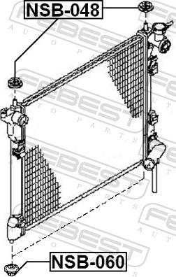 Febest NSB-048 - Підвіска, радіатор autozip.com.ua