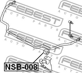 Febest NSB-008 - Втулка, стабілізатор autozip.com.ua