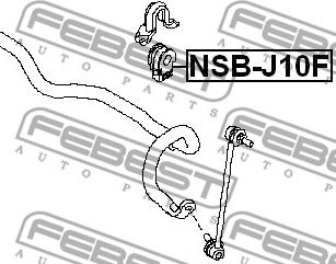 Febest NSB-J10F - Втулка, стабілізатор autozip.com.ua