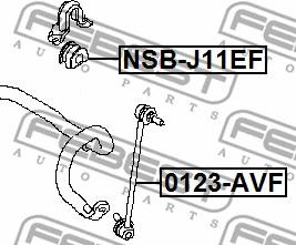 Febest NSB-J11EF - Втулка, стабілізатор autozip.com.ua