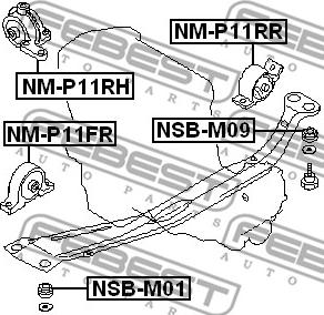 Febest NSB-M09 - Втулка, балка мосту autozip.com.ua