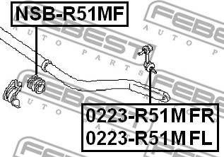 Febest NSB-R51MF - Втулка, стабілізатор autozip.com.ua