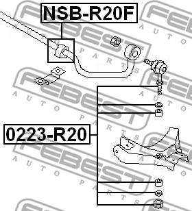 Febest NSB-R20F - Втулка, стабілізатор autozip.com.ua