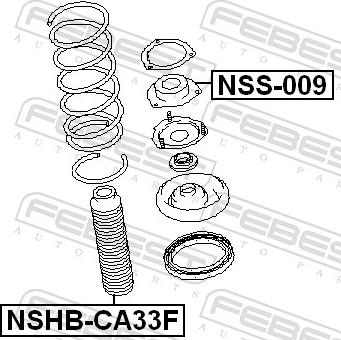 Febest NSS-009 - Опора стійки амортизатора, подушка autozip.com.ua