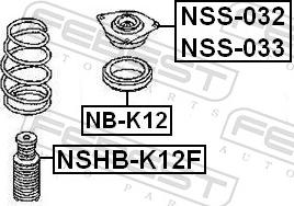 Febest NSS-032 - Опора стійки амортизатора, подушка autozip.com.ua
