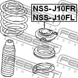 Febest NSS-J10FR - Опора стійки амортизатора, подушка autozip.com.ua