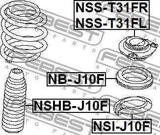 Febest NSS-T31FL - Опора стійки амортизатора, подушка autozip.com.ua