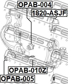 Febest OPAB-004 - Сайлентблок, важеля підвіски колеса autozip.com.ua