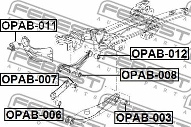Febest OPAB-008 - Сайлентблок, важеля підвіски колеса autozip.com.ua