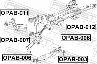 Febest OPAB-012 - Сайлентблок, важіль підвіски колеса autozip.com.ua