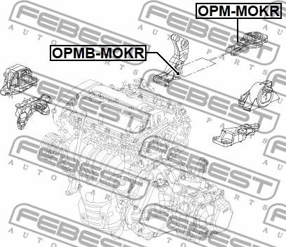 Febest OPMB-MOKR - Подушка, підвіска двигуна autozip.com.ua