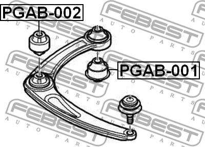 Febest PGAB-002 - Сайлентблок, важеля підвіски колеса autozip.com.ua