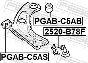 Febest PGAB-C5AS - Сайлентблок, важіль підвіски колеса autozip.com.ua