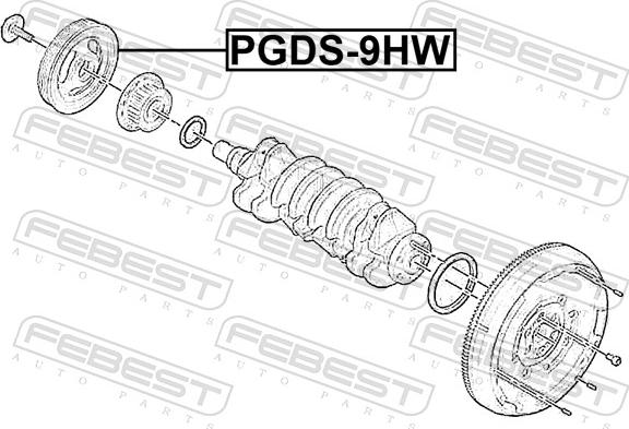 Febest PGDS-9HW - Ремінний шків, колінчастий вал autozip.com.ua