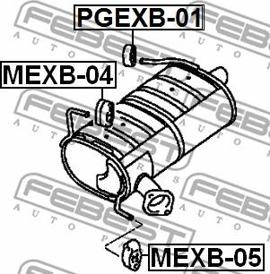 Febest PGEXB-01 - Кронштейн глушника autozip.com.ua