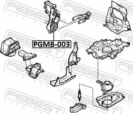 Febest PGMB-003 - Подушка, підвіска двигуна autozip.com.ua