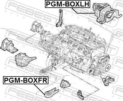 Febest PGM-BOXFR - Подушка, підвіска двигуна autozip.com.ua
