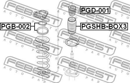 Febest PGSHB-BOX3 - Пильник амортизатора, захисний ковпак autozip.com.ua