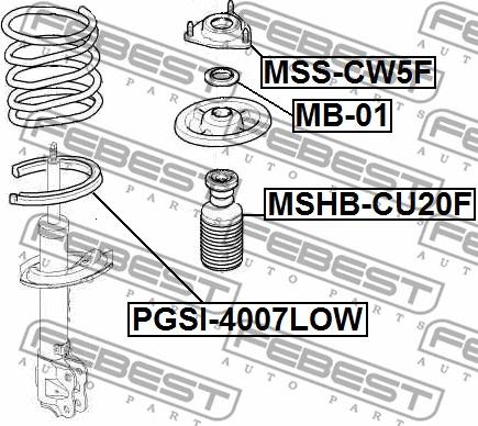 Febest PGSI-4007LOW - Тарілка пружини autozip.com.ua