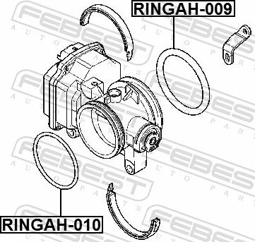 Febest RINGAH-009 - Прокладка, з'єднання дросельної заслінки autozip.com.ua