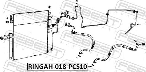 Febest RINGAH-018-PCS10 - Seal Ring, air conditioning system line autozip.com.ua