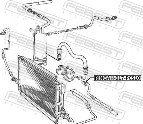 Febest RINGAH-017-PCS10 - Seal Ring, air conditioning system line autozip.com.ua