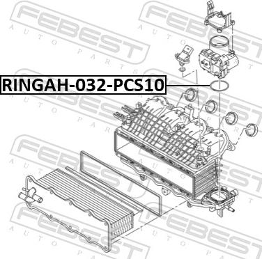 Febest RINGAH-032-PCS10 - Прокладка, з'єднання дросельної заслінки autozip.com.ua