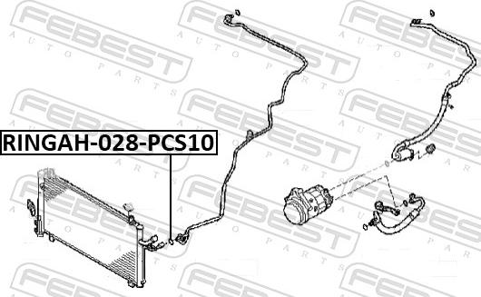 Febest RINGAH-028-PCS10 - Seal Ring, air conditioning system line autozip.com.ua
