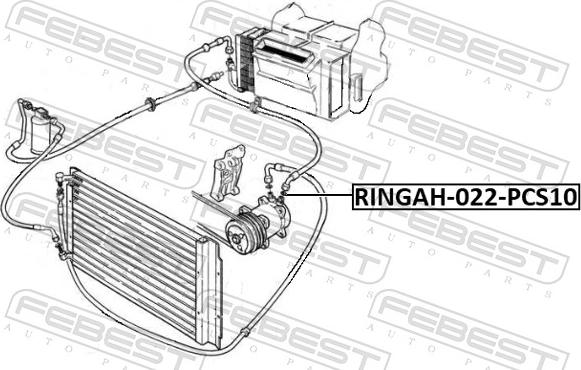 Febest RINGAH-022-PCS10 - Seal Ring, air conditioning system line autozip.com.ua