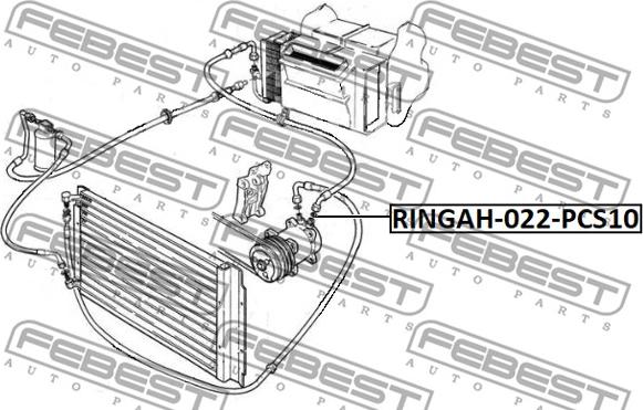 Febest RINGAH-022-PCS10 - Seal Ring, air conditioning system line autozip.com.ua