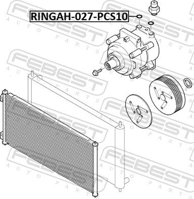 Febest RINGAH-027-PCS10 - Seal Ring, air conditioning system line autozip.com.ua