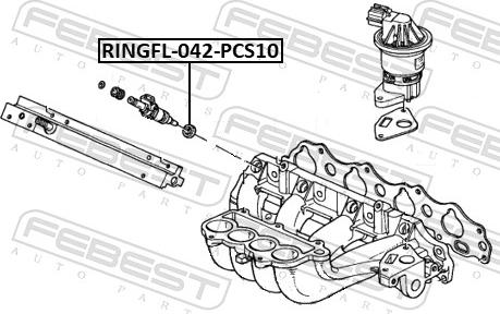 Febest RINGFL-042-PCS10 - Кільце ущільнювача, клапанна форсунка autozip.com.ua