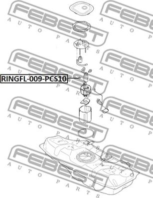 Febest RINGFL-009-PCS10 - Прокладка, датчик рівня палива autozip.com.ua