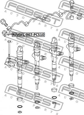 Febest RINGFL-007-PCS10 - Кільце ущільнювача, клапанна форсунка autozip.com.ua