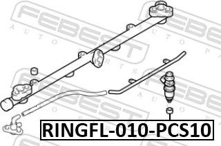 Febest RINGFL-010-PCS10 - Кільце ущільнювача, клапанна форсунка autozip.com.ua