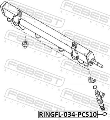 Febest RINGFL-034-PCS10 - Кільце ущільнювача, клапанна форсунка autozip.com.ua
