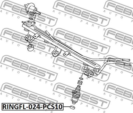 Febest RINGFL-024-PCS10 - Кільце ущільнювача, клапанна форсунка autozip.com.ua