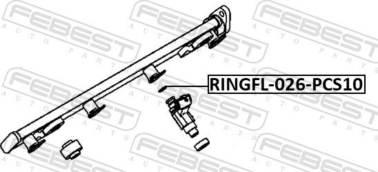 Febest RINGFL-026-PCS10 - Кільце ущільнювача, клапанна форсунка autozip.com.ua