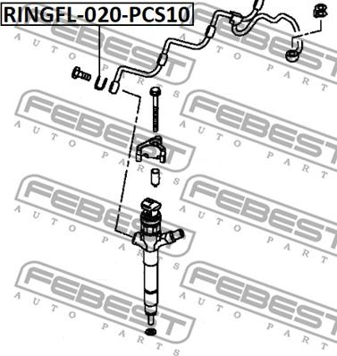 Febest RINGFL-020-PCS10 - Кільце ущільнювача, клапанна форсунка autozip.com.ua