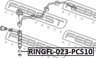 Febest RINGFL-023-PCS10 - Кільце ущільнювача, клапанна форсунка autozip.com.ua