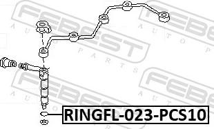 Febest RINGFL-023-PCS10 - Кільце ущільнювача, клапанна форсунка autozip.com.ua