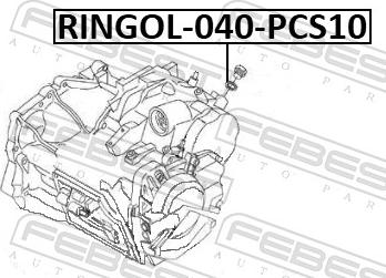 Febest RINGOL-040-PCS10 - Кільце ущільнювача, нарізна пробка мастилозливного отвору autozip.com.ua