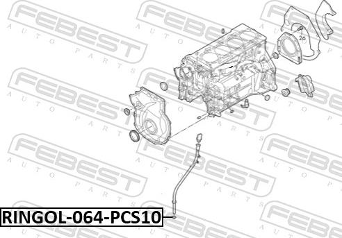 Febest RINGOL-064-PCS10 - Прокладка, покажчик рівня масла autozip.com.ua