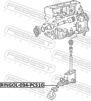 Febest RINGOL-034-PCS10 - Прокладка, сітчастий масляний фільтр autozip.com.ua
