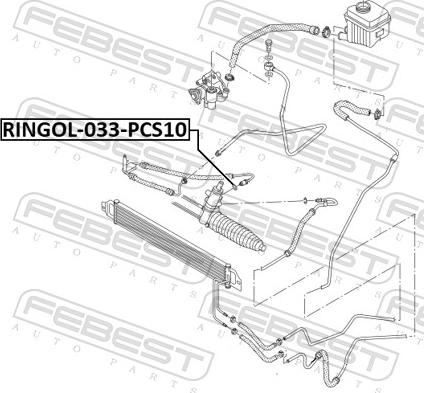 Febest RINGOL-033-PCS10 - Кільце ущільнювача валу, насос гідропідсилювача autozip.com.ua