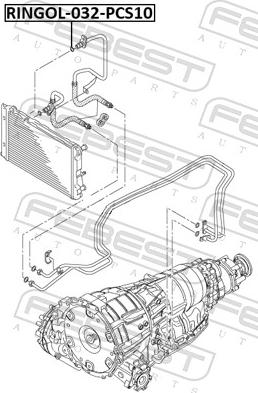 Febest RINGOL-032-PCS10 - Прокладка, масляний радіатор autozip.com.ua