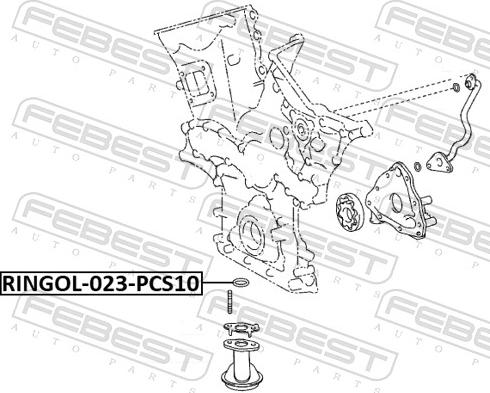 Febest RINGOL-023-PCS10 - Прокладка, масляний насос autozip.com.ua