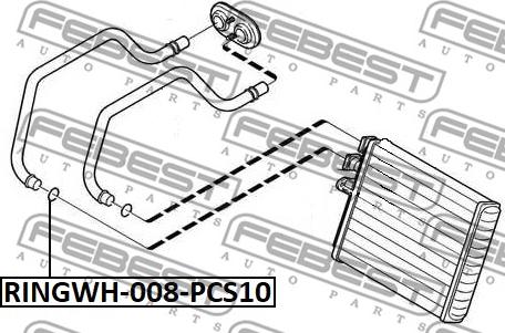 Febest RINGWH-008-PCS10 - Прокладка, фланець охолоджуючої рідини autozip.com.ua