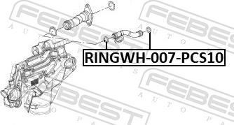 Febest RINGWH-007-PCS10 - Прокладка, фланець охолоджуючої рідини autozip.com.ua